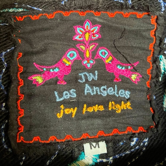 Johnny Was Black Coat with Blue and Red Floral Embroidery - Picture 7 of 9